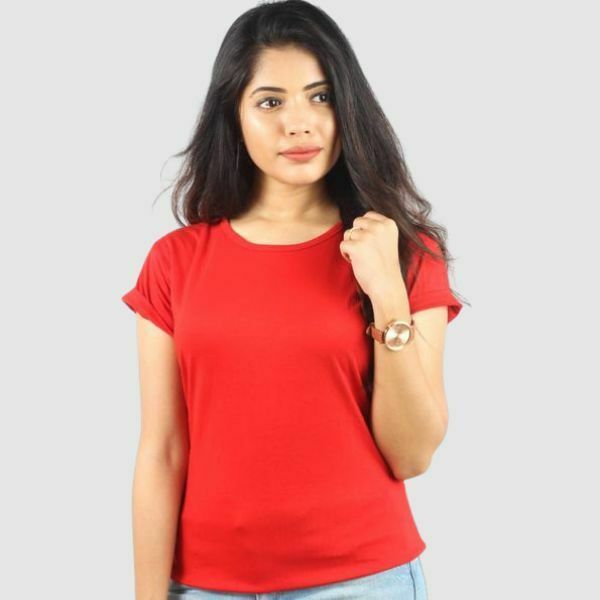 Plain Red T Shirt For Women - K9 Casual